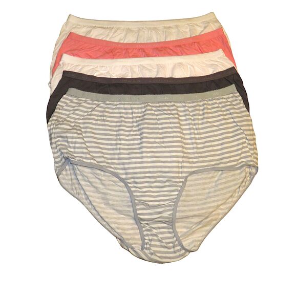 Comfort Choice 5 Pair Cotton Brief Panties Size 10 Plus Size 24W-26W - Picture 7 of 7